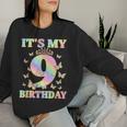 Cute 9 Years Old Girl Butterfly It's My 9Th Birthday Women Sweatshirt Gifts for Her