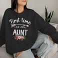Cute First Time Aunt Est 2024 Promoted To New Aunt Women Sweatshirt Gifts for Her