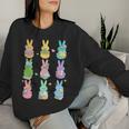 Cute Teacher Bunny Reading Book Outfit Happy Easter Teacher Women Sweatshirt Gifts for Her