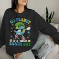 Dabbing Earth Day 2024 Groovy Go Planet It's Your Earth Day Women Sweatshirt Gifts for Her