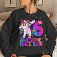 Dabbing Unicorn 6 Year Old 6Th Birthday Girl Unicorn Party Women Sweatshirt Gifts for Her