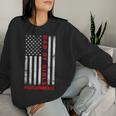 Dad Of Girls Outnumbered Vintage American Flag 4Th Of July Women Sweatshirt Gifts for Her