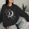 Daisy Flowers Moon Cat Witchy Cats Women Sweatshirt Gifts for Her