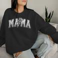 Damen Lustig Kariert Mama Schwarz Weiß Geschenk Frauen Mit-Ausschnitt Sweatshirt Frauen Geschenke für Sie