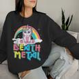 Death Metal Rainbow Unicorn Heavy Metal Women Sweatshirt Gifts for Her