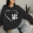 Dog Paw Print Heart For Mom For Dad Women Sweatshirt Gifts for Her