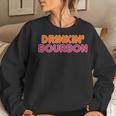 Drinking Bourbon Whiskey Donut Style Women Sweatshirt Gifts for Her