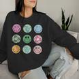 Earth Day Everyday Groovy Face Recycle Save Our Planet Women Sweatshirt Gifts for Her