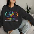 Embrace Neurodiversity Rainbow Butterfly Autism Awareness Women Sweatshirt Gifts for Her