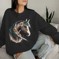 Equestrian Horse Portrait Western Horseback Riding For Girls Women Sweatshirt Gifts for Her