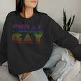 Feral Gay Lgbt Gay Bi Pan Trans Pride Meme Rainbow Flag Women Sweatshirt Gifts for Her