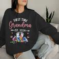 First Time Grandma Est 2024 Mother's Day Grandmother Women Sweatshirt Gifts for Her