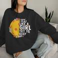 Floral I Know I Play Like A Girl Try To Keep Up Pickleball Women Sweatshirt Gifts for Her