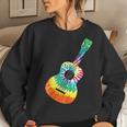 Fun Hippie Rainbow Tie Dye Acoustic Guitar Women Sweatshirt Gifts for Her