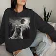 Chicken Selfie With Total Solar Eclipse 2024 Women Sweatshirt Gifts for Her