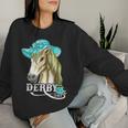Derby Day 2024 Fascinator Hat Horse Racing Lover Women Sweatshirt Gifts for Her