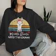 Mama-Llama Needs No Drama Mom Women Sweatshirt Gifts for Her
