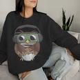 Sarcastic Coffee & Owl Lovers Cute Vintage Gamer Women Sweatshirt Gifts for Her