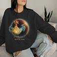 Total Solar Eclipse Chicken Wearing Eclipse Glasses Women Sweatshirt Gifts for Her