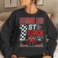 Game On 1St Grade Racing Flag Race Car First Grade Pit Crew Women Sweatshirt Gifts for Her