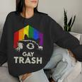 Gay Trash Raccoon Lgbt Rainbow Gay Pride Month Vintage Women Sweatshirt Gifts for Her