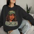 Gemini Queen Black Woman Camo Hat Locs Birthday Women Sweatshirt Gifts for Her