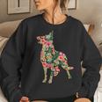 German Shepherd Flower Dog Silhouette Floral Women Sweatshirt Gifts for Her