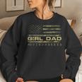 Girl Dad Outnumbered Us Flag Fathers Day From Wife Daughter Women Sweatshirt Gifts for Her