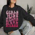 Girls Just Wanna Have Margs Retro Groovy Cinco De Mayo Women Sweatshirt Gifts for Her