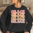 Grace Upon Retro Vintage Christian Faith Jesus God Lover Women Sweatshirt Gifts for Her