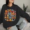Grandma Of The Birthday Girl Groovy Themed Family Matching Women Sweatshirt Gifts for Her