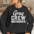 Gray Crew Member Matching Family Name Women Sweatshirt Gifts for Her