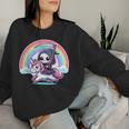 Grim Reaper Riding Unicorn Rainbow Heavy Metal Women Sweatshirt Gifts for Her