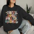 Groovy Happy 100Th Day Of School For Teacher Student Women Sweatshirt Gifts for Her