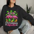 Groovy Shenanigan Squad Irish Flamingo St Patrick's Day Women Sweatshirt Gifts for Her