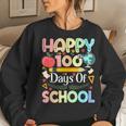 Happy 100 Days Of School 100 Days Of School Teacher Women Sweatshirt Gifts for Her