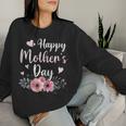 Happy Mother's Day With Floral Mom Mommy Grandma Womens Women Sweatshirt Gifts for Her