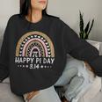 Happy Pi Day Mathematic Math Teacher Leopard Rainbow Women Sweatshirt Gifts for Her