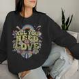 Hippie Peace Love Flower Power Retro Festival Protest Women Sweatshirt Gifts for Her