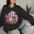 Horse Flowers Horses Lover Graphic For Boys Girls Women Sweatshirt Gifts for Her