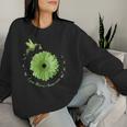 Hummingbird Sunflower Green Ribbon Lyme Disease Awareness Women Sweatshirt Gifts for Her