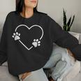 Hund Mutter Mama Mutter Besitzer Hund Pfote Herz Sweatshirt Frauen Geschenke für Sie