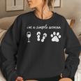 I'm A Simple Woman Wine Flip Flops Dog Paw Cute Women Sweatshirt Gifts for Her