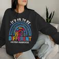 It's Ok To Be Different Autism Awareness Leopard Rainbow Kid Women Sweatshirt Gifts for Her