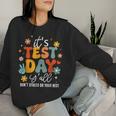 It's Test Day Y'all Groovy Testing Day Teacher Student Exam Women Sweatshirt Gifts for Her