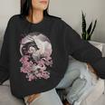 Japanese Dragon & Cherry Blossom & Full Moon Asian Women Sweatshirt Gifts for Her