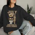 July 43Th Birthday 1981 Awesome Teddy Bear Women Sweatshirt Gifts for Her