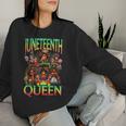 Junenth Black Queen Afro African American Women Sweatshirt Gifts for Her