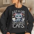 Just A Girl Who Loves Cats Cute Cat Lover Women Sweatshirt Gifts for Her