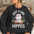 Just A Girl Who Loves Hippos Hippopotamus Hippo Lover Women Sweatshirt Gifts for Her